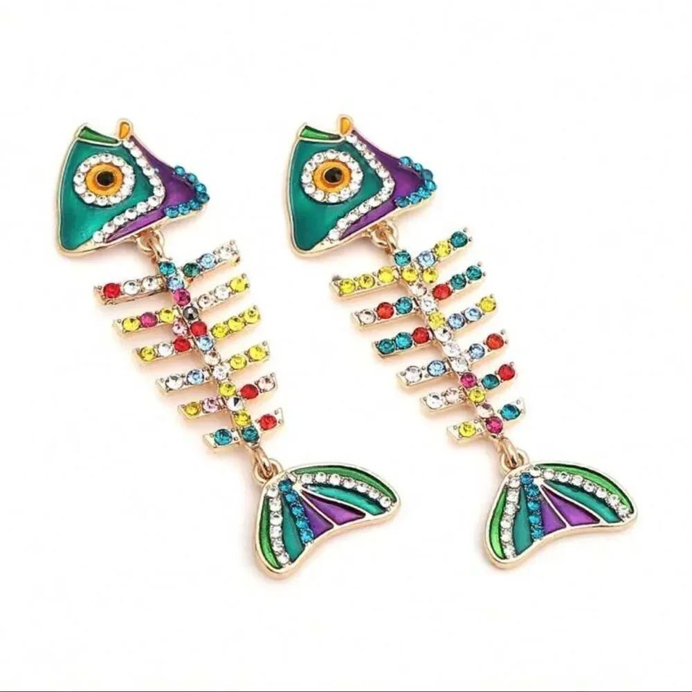 fish drop earrings A450
